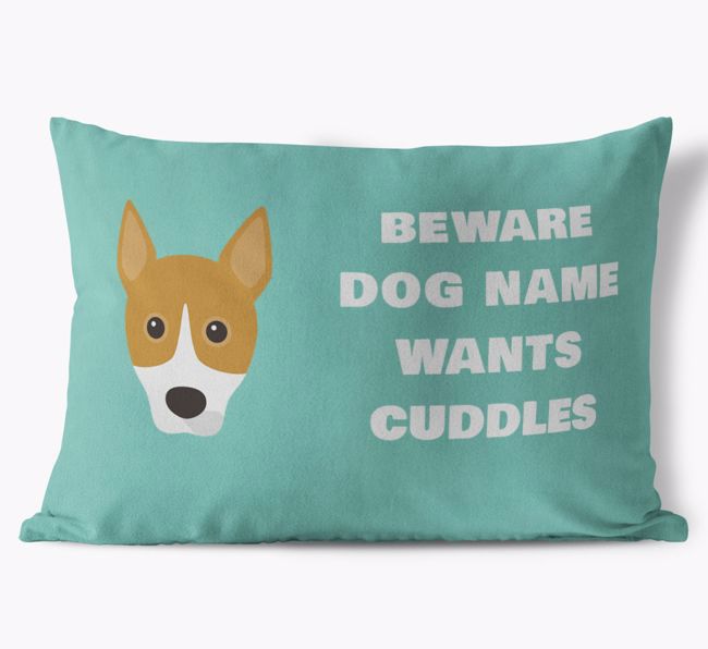 Beware of Cuddles: Personalised {breedFullName} Soft Touch Cushion